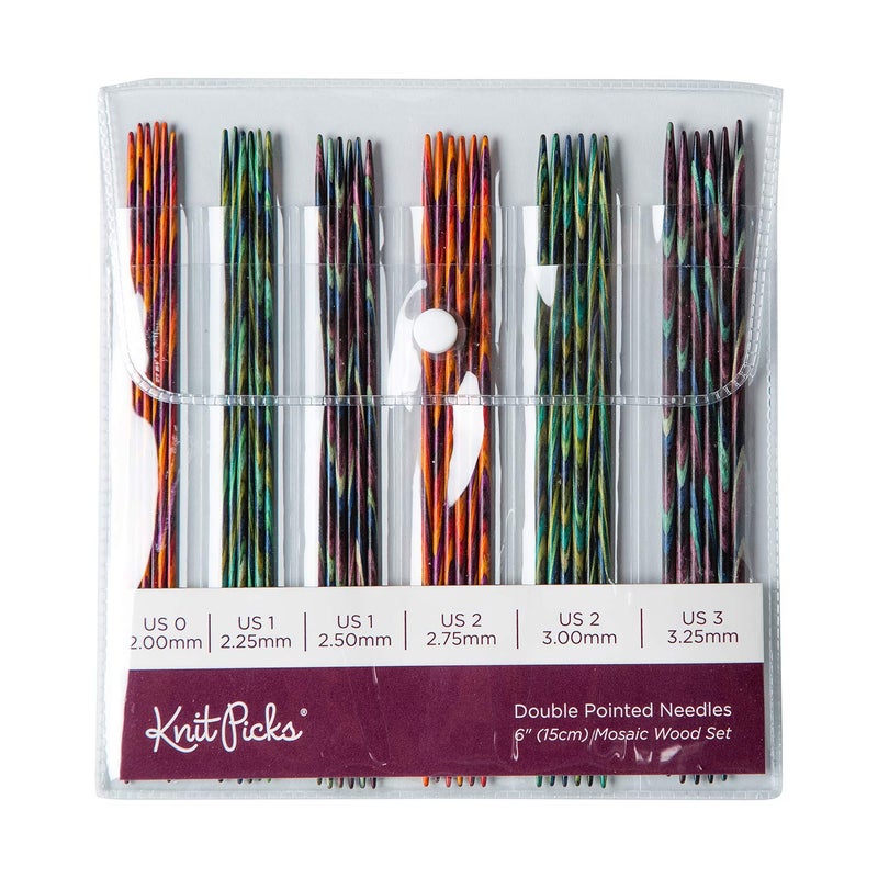 KnitPicks Knit Picks Double Pointed Wood Knitting Needle Set (Mosaic 6") - Image 1